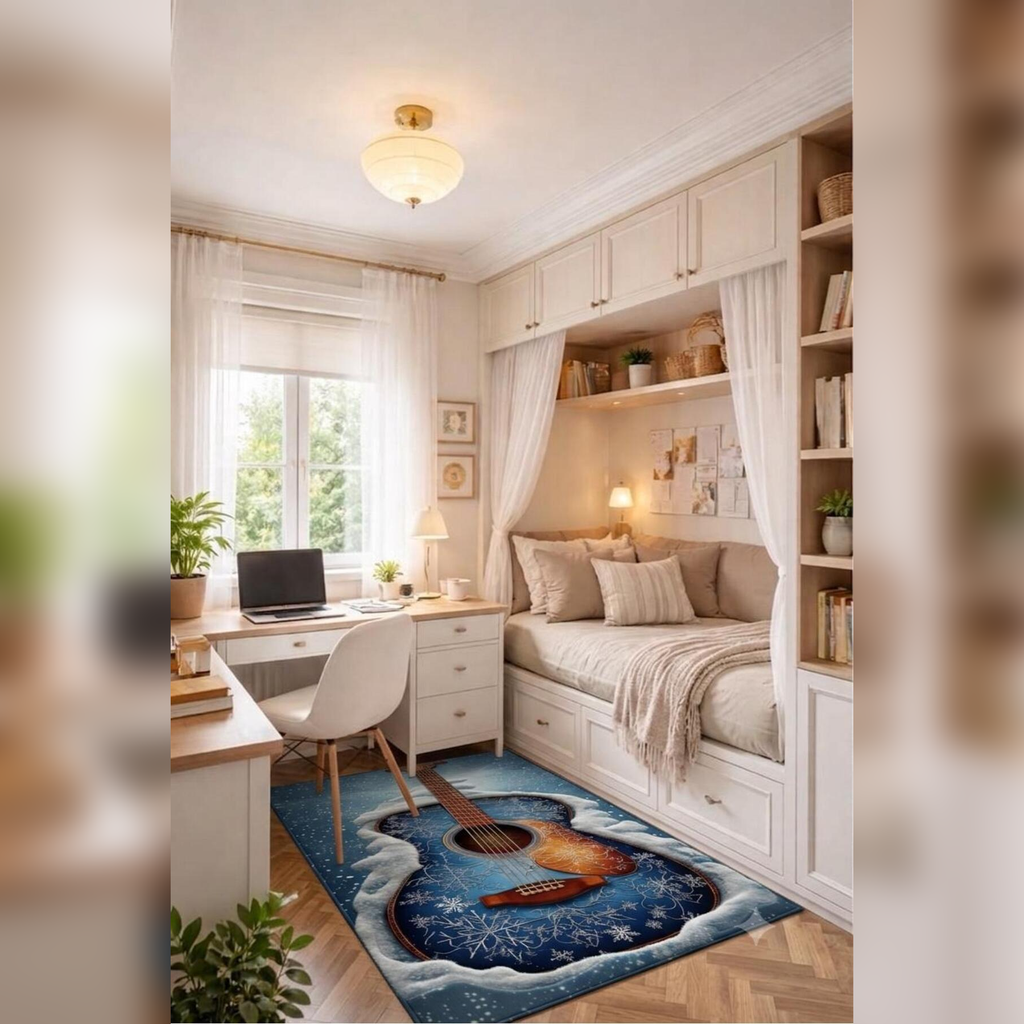 Flora Pastel Garden Vintage Dijital Baskı Halı | Kaymaz Taban | Makinede Yıkanabilir | Salon Antre Yatak Odası