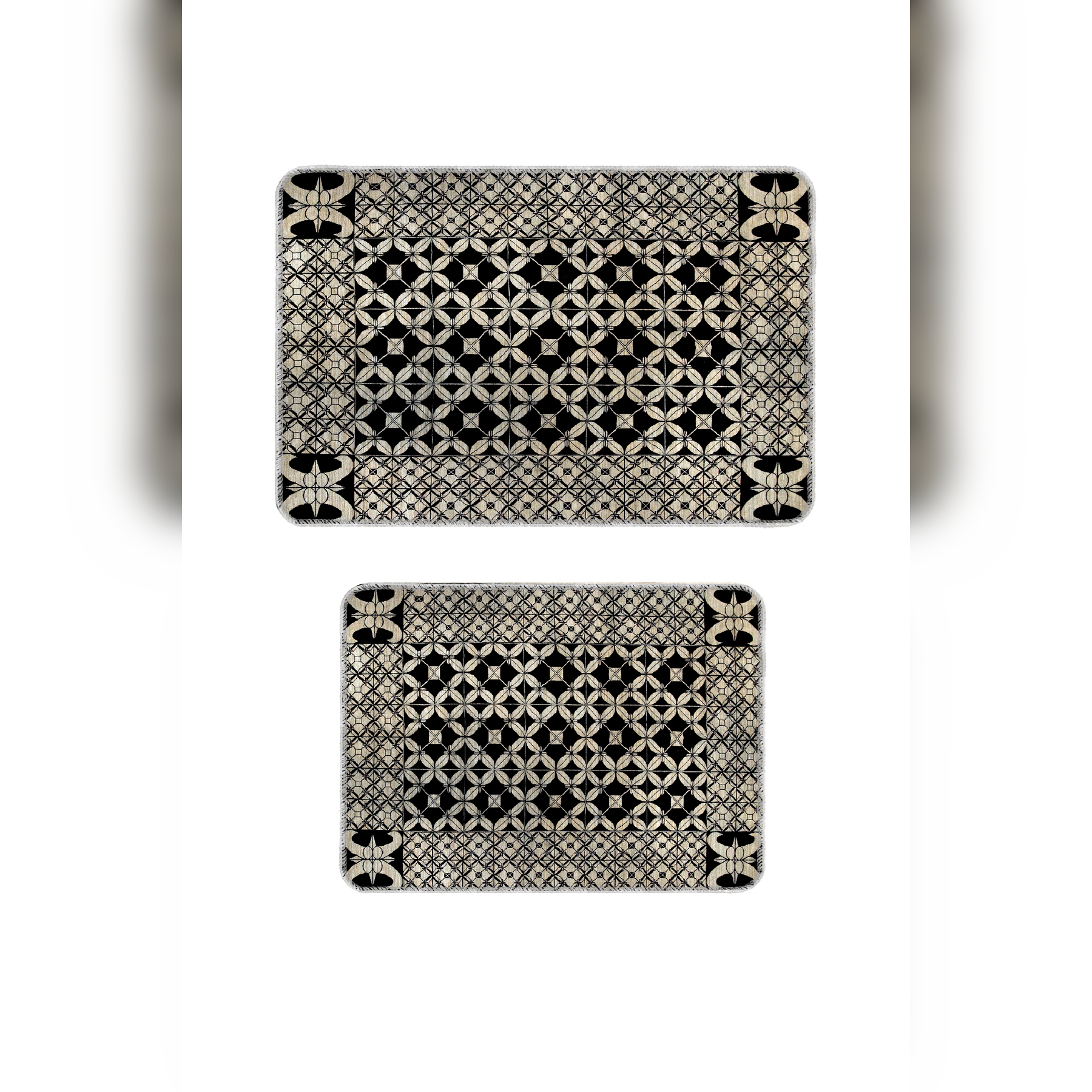 Banyo Paspası 2'li Set Kaymaz Tabanlı ve Yıkanabilir 60x90 Cm - 50x60 Cm