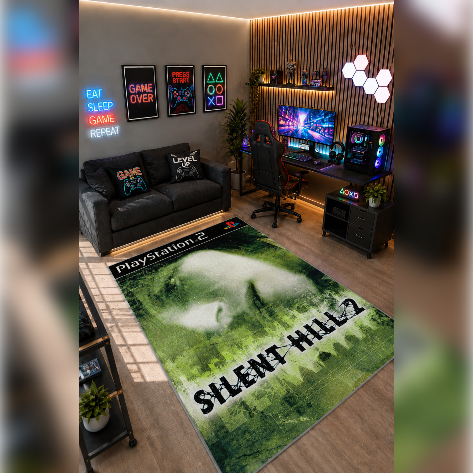 Gamer Collection Kişiye Özel Üretim Dekoratif Kaymaz Taban Oyun Odası Halısı – Dijital Baskı Yıkanabilir – Farklı Ölçü Seçenekleri