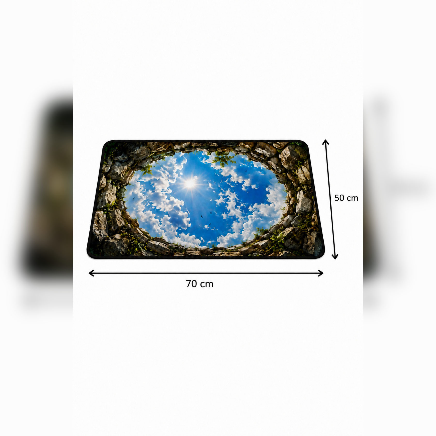 Sonsuz Gökyüzü 3D İllüzyon Kapı Önü Paspası 70×50 cm -60 x 90 cm – Kaymaz Taban – Kişiye Özel Tasarım Seçeneği