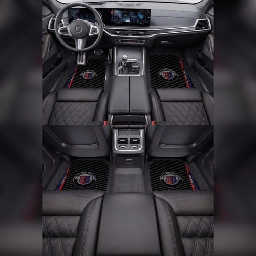 ALPINA Racing Temalı Kişiye Özel Tasarım Araç İçi Oto Paspası 4'lü Set – Universal Tüm Araç Modellerine Uyumlu, Kaymaz DOT Taban