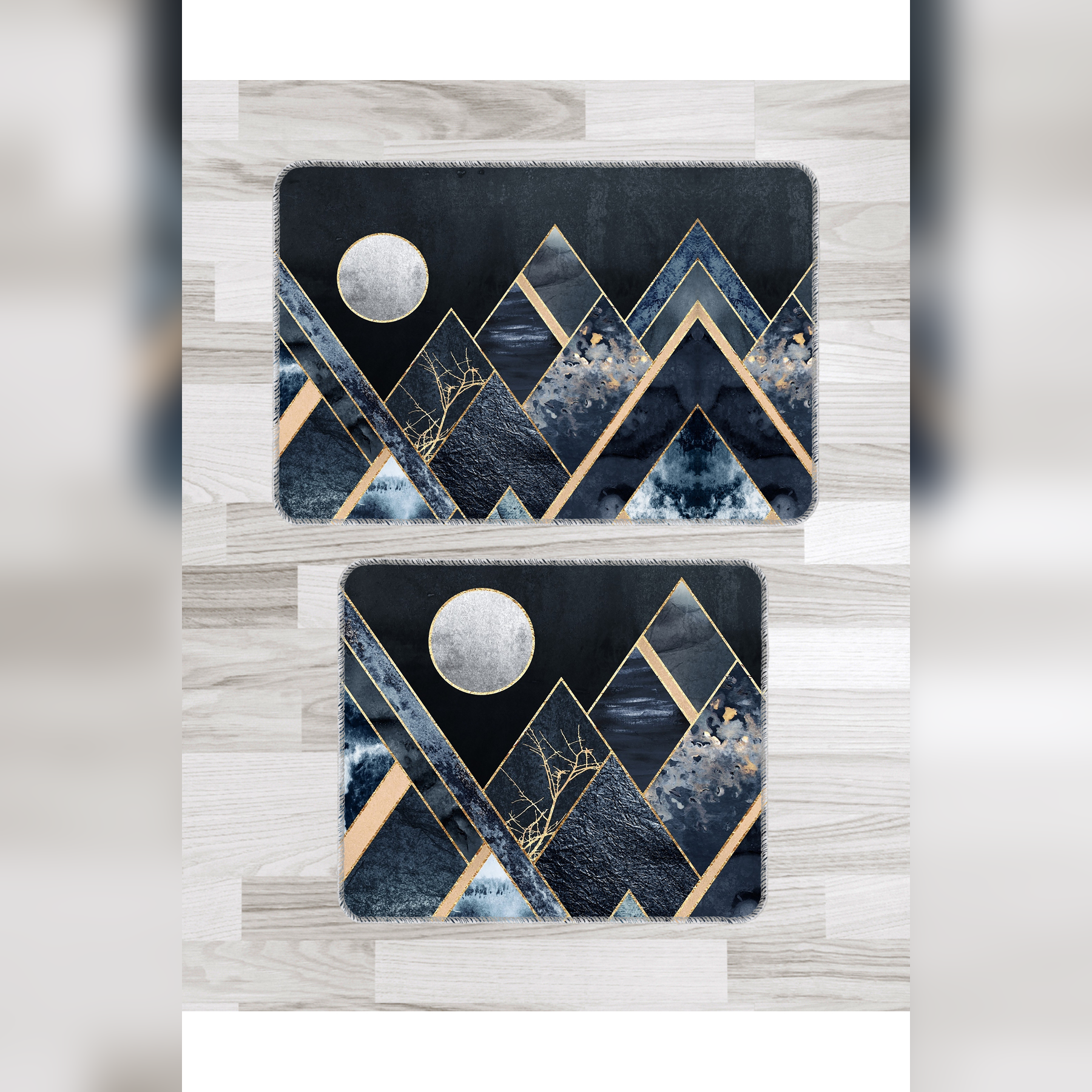 Banyo Paspası 2'li Set Kaymaz Tabanlı ve Yıkanabilir 60x90 Cm - 50x60 Cm