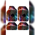 Poker As Kart Desenli -Kişiye Özel Tasarım-Premium Araç İçi Oto Paspası 4'lü Set – Universal Tüm Araç Modellerine Uyumlu, Kaymaz DOT Taban