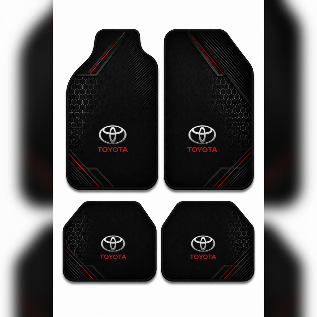 Toyota Uyumlu Universal Premium Araç İçi Oto Paspası 4'lü Set – Tüm Araç Modellerine Uyumlu-Kaymaz DOT Taban