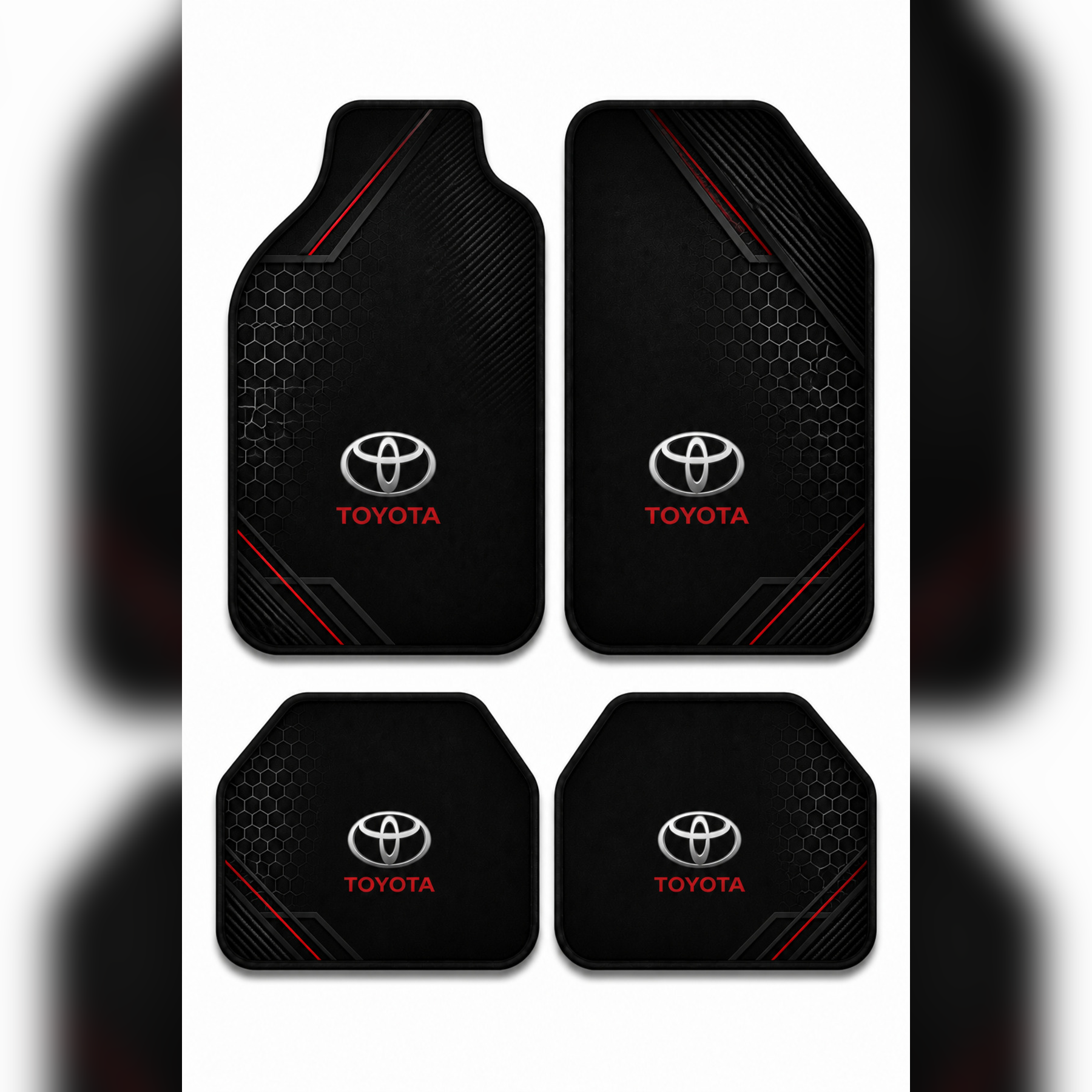Toyota Uyumlu Universal Premium Araç İçi Oto Paspası 4'lü Set – Tüm Araç Modellerine Uyumlu-Kaymaz DOT Taban