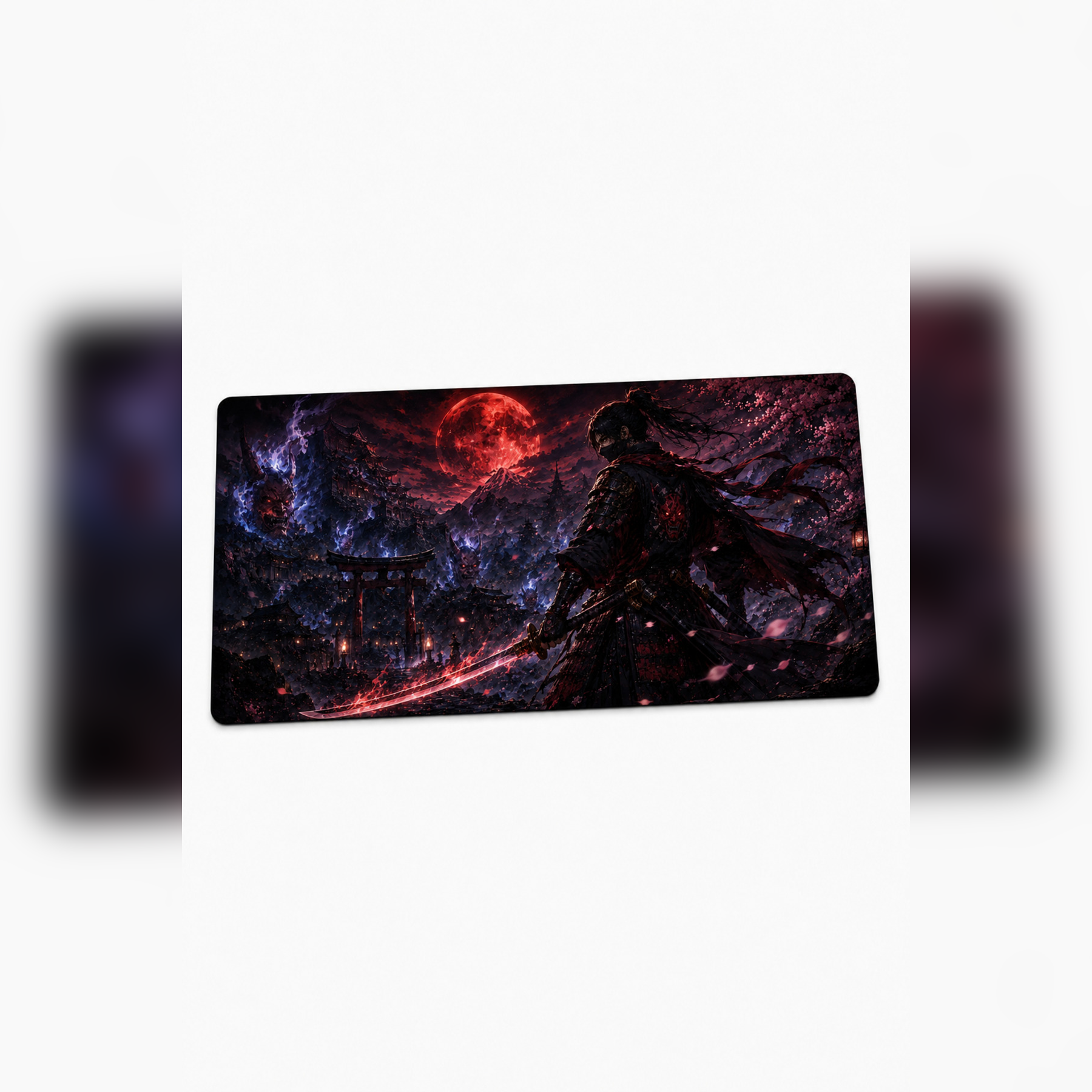 Anime Samurai-Ninja Collection 80x40 cm Büyük Boy Gaming Mousepad Kaymaz Taban Deskmat