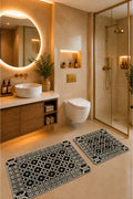 Banyo Paspası 2'li Set Kaymaz Tabanlı ve Yıkanabilir 60x90 Cm - 50x60 Cm