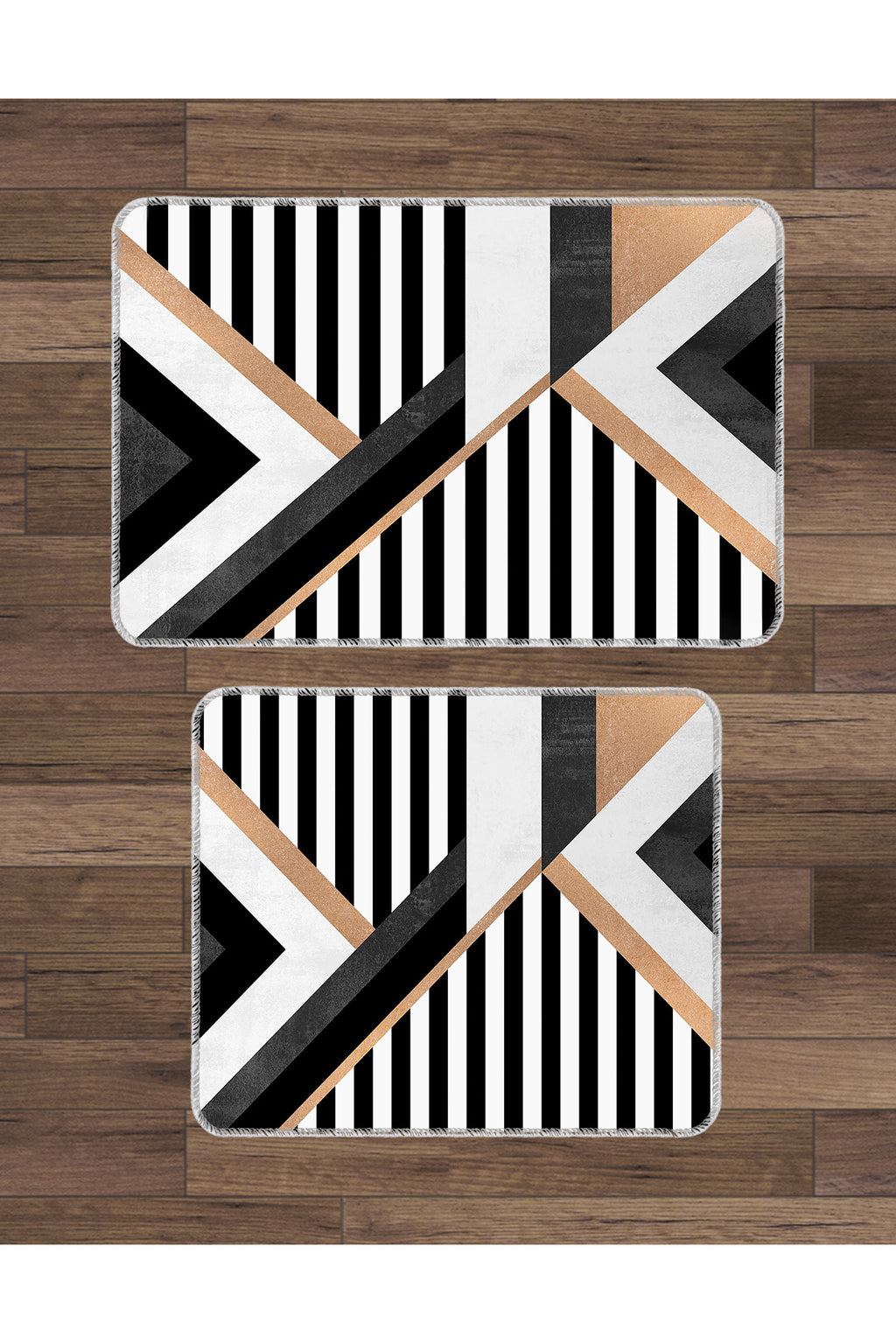 Banyo Paspası 2'li Set Kaymaz Tabanlı ve Yıkanabilir 60x90 Cm - 50x60 Cm