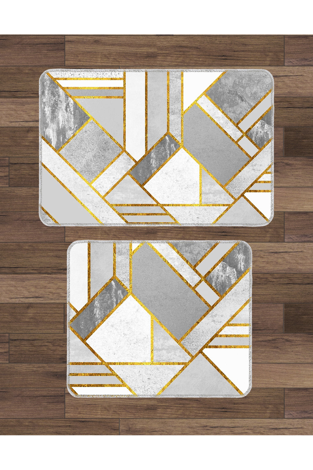 Banyo Paspası 2'li Set Kaymaz Tabanlı ve Yıkanabilir 60x90 Cm - 50x60 Cm