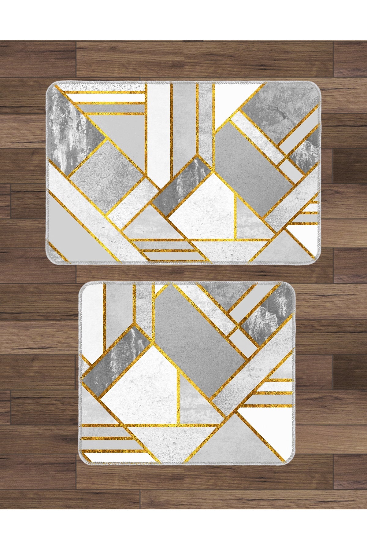 Banyo Paspası 2'li Set Kaymaz Tabanlı ve Yıkanabilir 60x90 Cm - 50x60 Cm