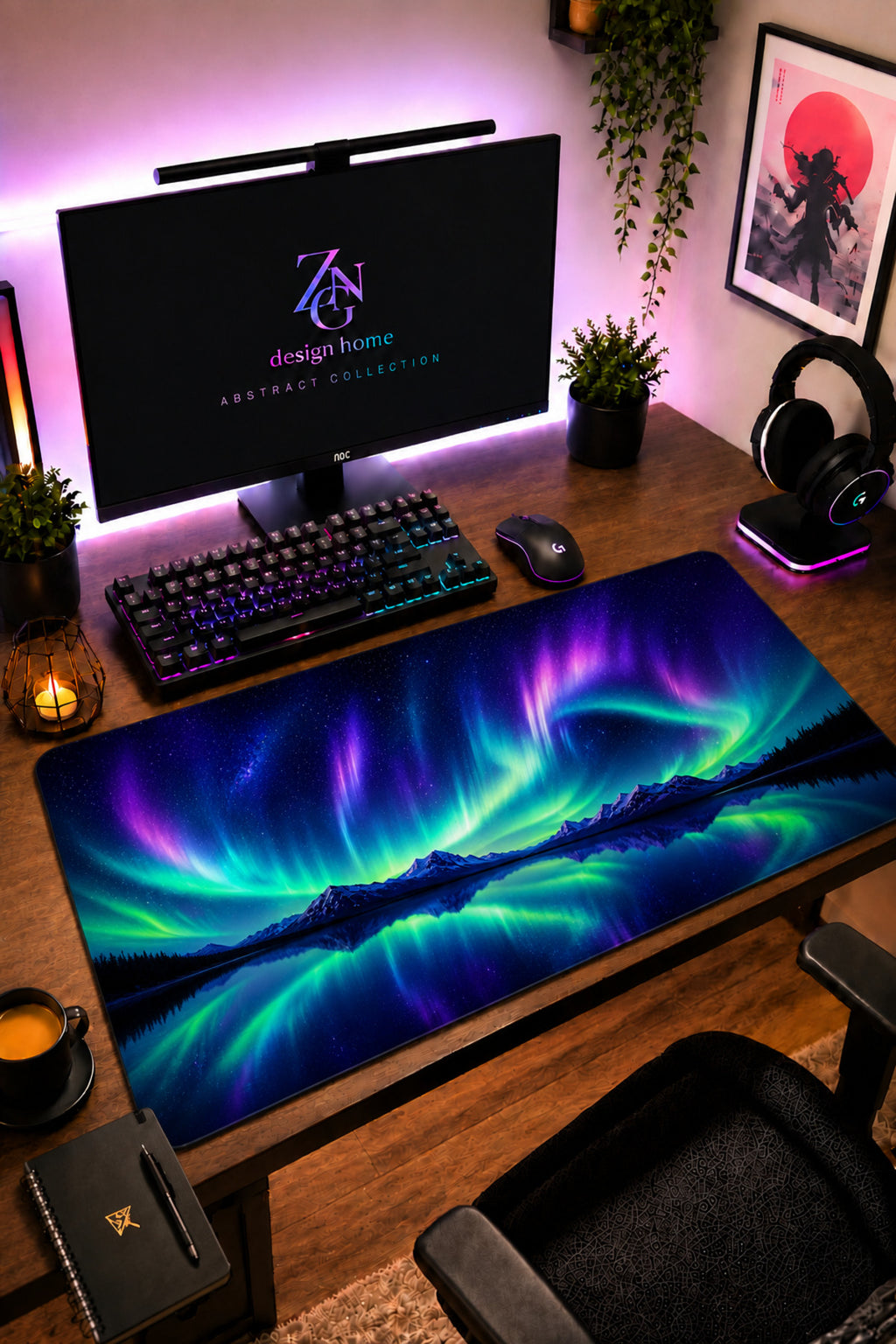 Abstract Collection 80x40 cm Büyük Boy Gaming Mousepad Kaymaz Taban Deskmat