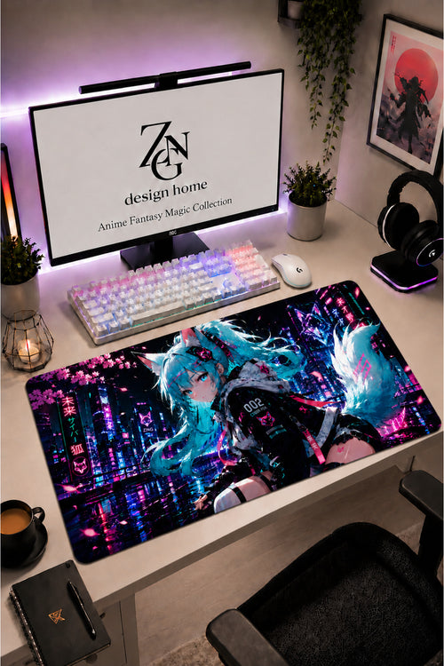 Anime Fantasy Magic Collection 80x40 cm Büyük Boy Gaming Mousepad Kaymaz Taban Deskmat
