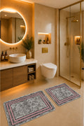 Banyo Paspası 2'li Set Kaymaz Tabanlı ve Yıkanabilir 60x90 Cm - 50x60 Cm