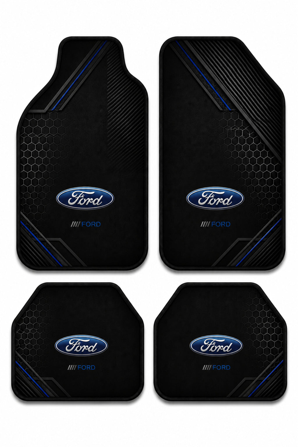Ford Uyumlu Universal Premium Araç İçi Oto Paspası 4'lü Set – Tüm Araç Modellerine Uyumlu-Kaymaz DOT Taban