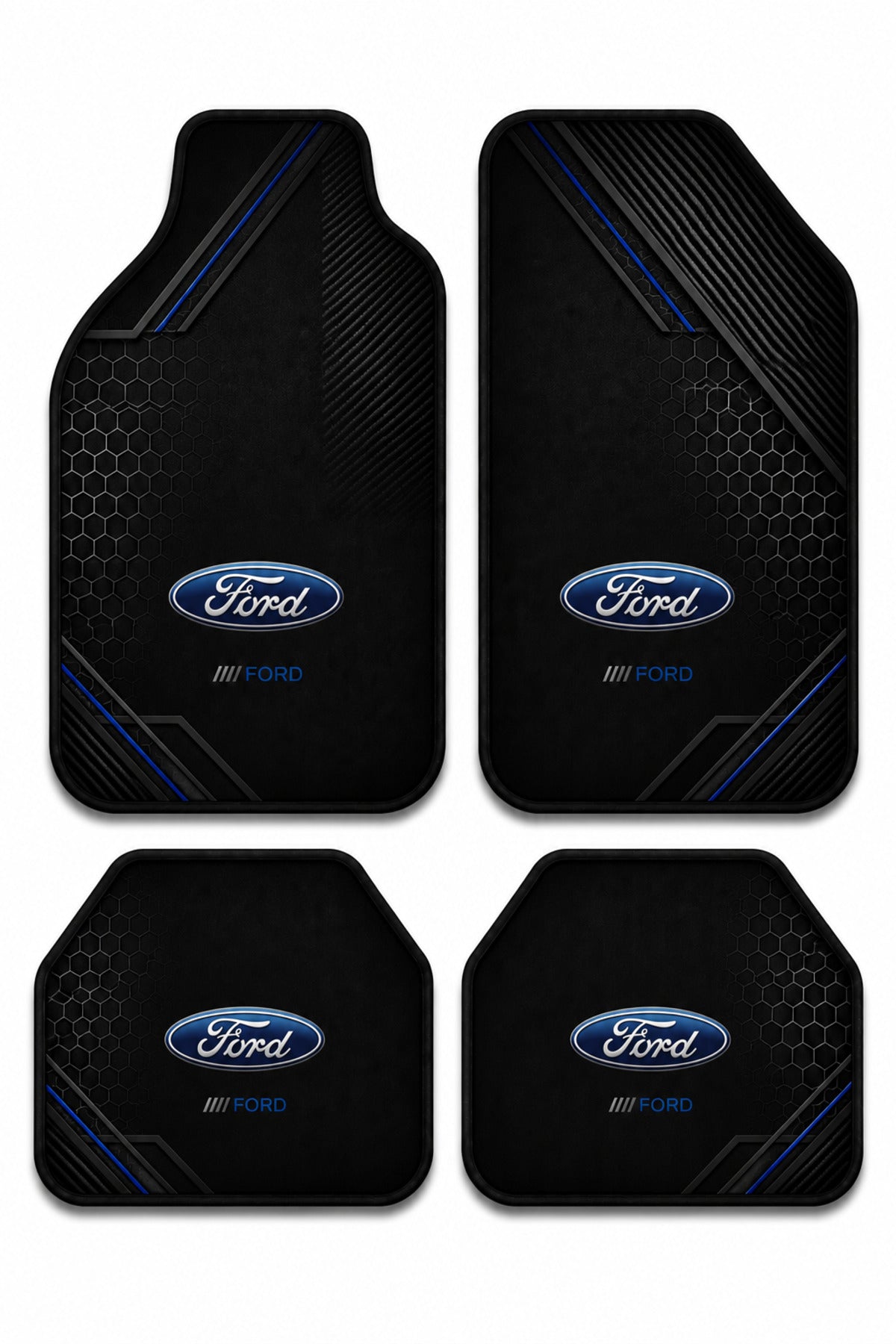 Ford Uyumlu Universal Premium Araç İçi Oto Paspası 4'lü Set – Tüm Araç Modellerine Uyumlu-Kaymaz DOT Taban