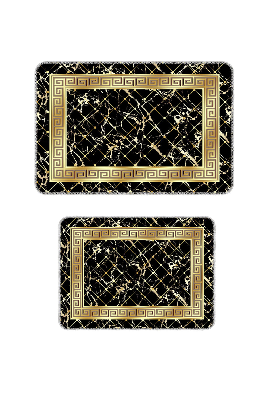 Banyo Paspası 2'li Set Kaymaz Tabanlı ve Yıkanabilir 60x90 Cm - 50x60 Cm