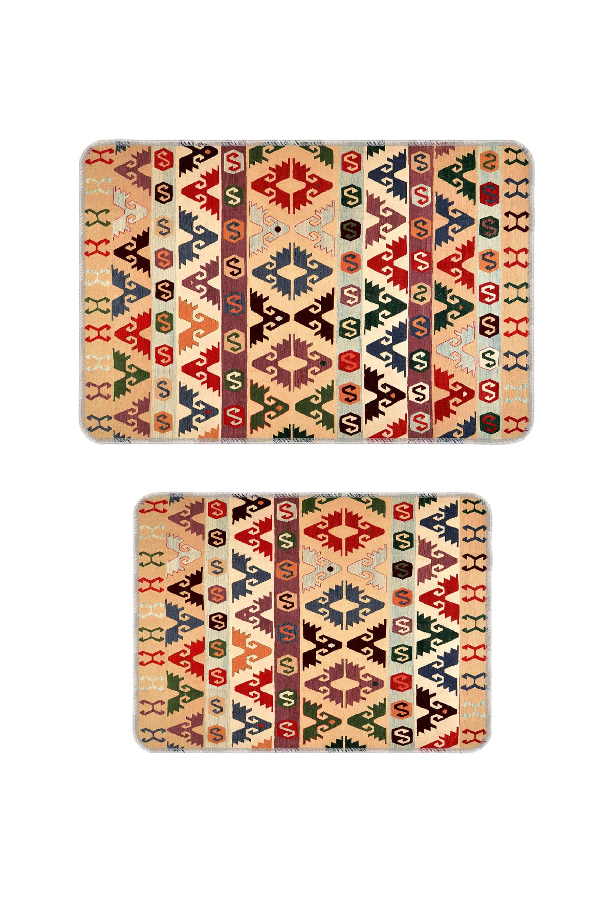 Banyo Paspası 2'li Set Kaymaz Tabanlı ve Yıkanabilir 60x90 Cm - 50x60 Cm