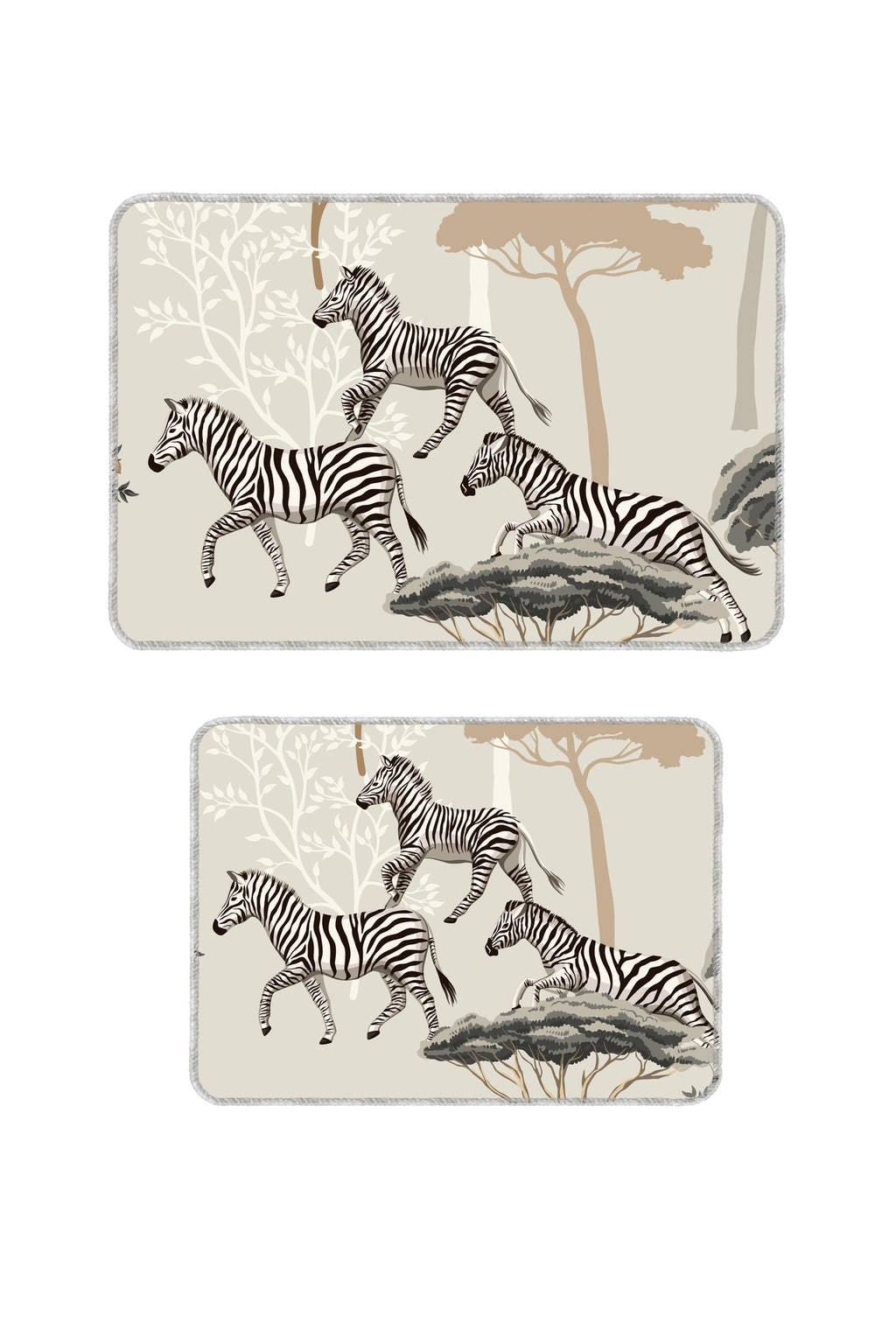 Banyo Paspası 2'li Set Kaymaz Tabanlı ve Yıkanabilir 60x90 Cm - 50x60 Cm