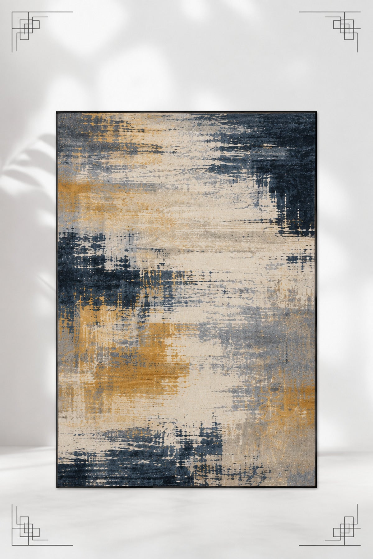 Urban Canvas Modern Soyut Eskitme Desenli Dijital Baskı Kaymaz Taban Yıkanabilir Salon Halısı – 4 Desen ve Farklı Ölçü Seçene
