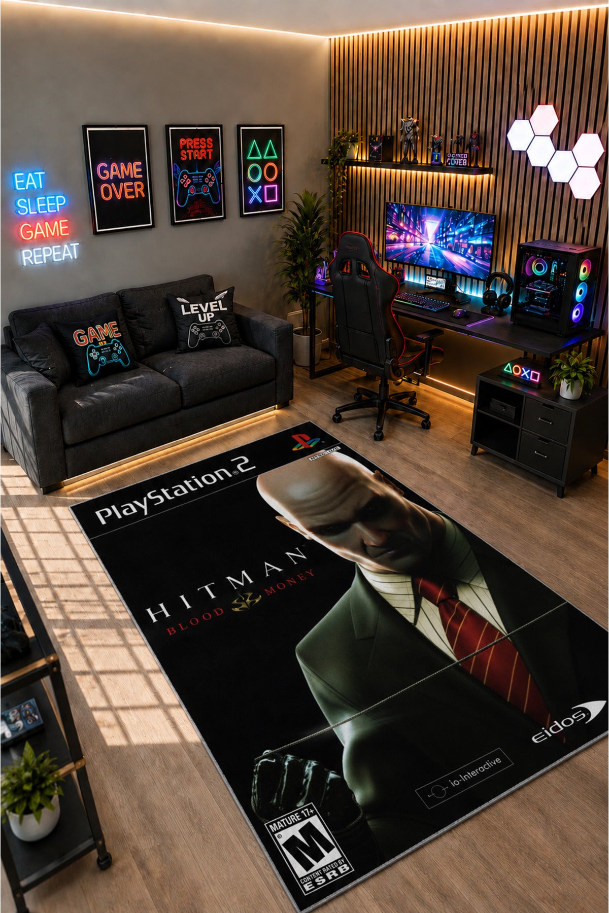 Gamer Collection Kişiye Özel Üretim Dekoratif Kaymaz Taban Oyun Odası Halısı – Dijital Baskı Yıkanabilir – Farklı Ölçü Seçene