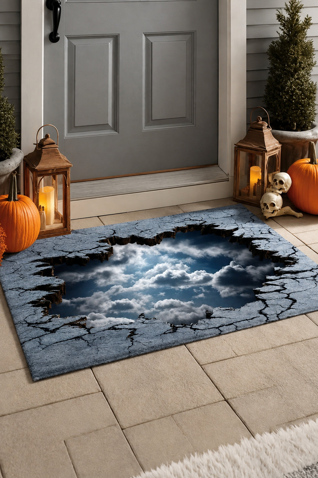Gökyüzü Çukuru 3D İllüzyon Kapı Önü Paspası 70×50 cm -60 x 90 cm – Kaymaz Taban – Kişiye Özel Tasarım Seçeneği