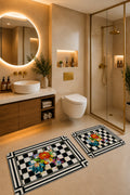 Banyo Paspası 2'li Set Kaymaz Tabanlı ve Yıkanabilir 60x90 Cm - 50x60 Cm