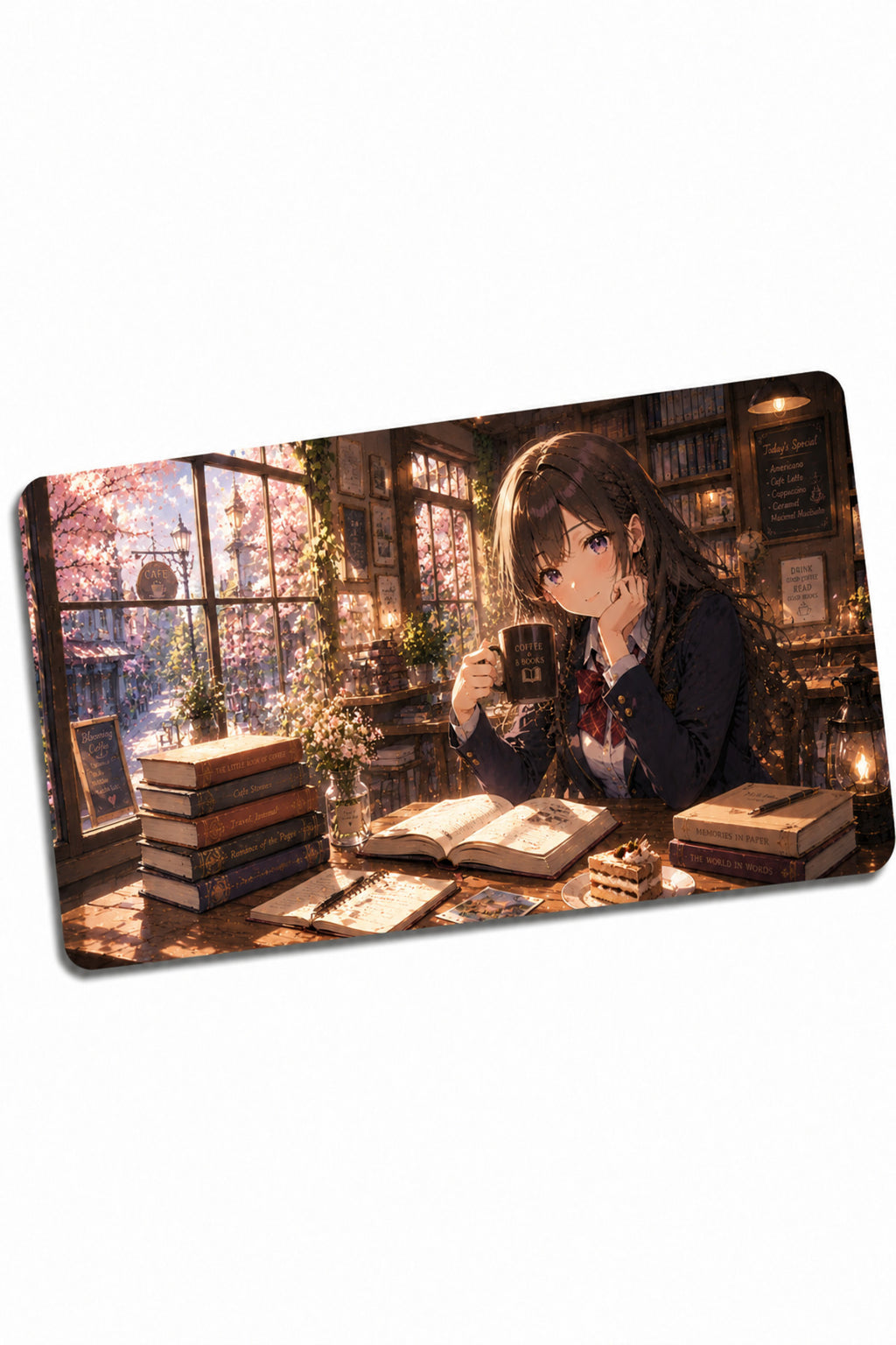 Anime scholl-cafe Collection 80x40 cm Büyük Boy Gaming Mousepad Kaymaz Taban Deskmat