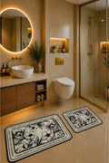 Banyo Paspası 2'li Set Kaymaz Tabanlı ve Yıkanabilir 60x90 Cm - 50x60 Cm