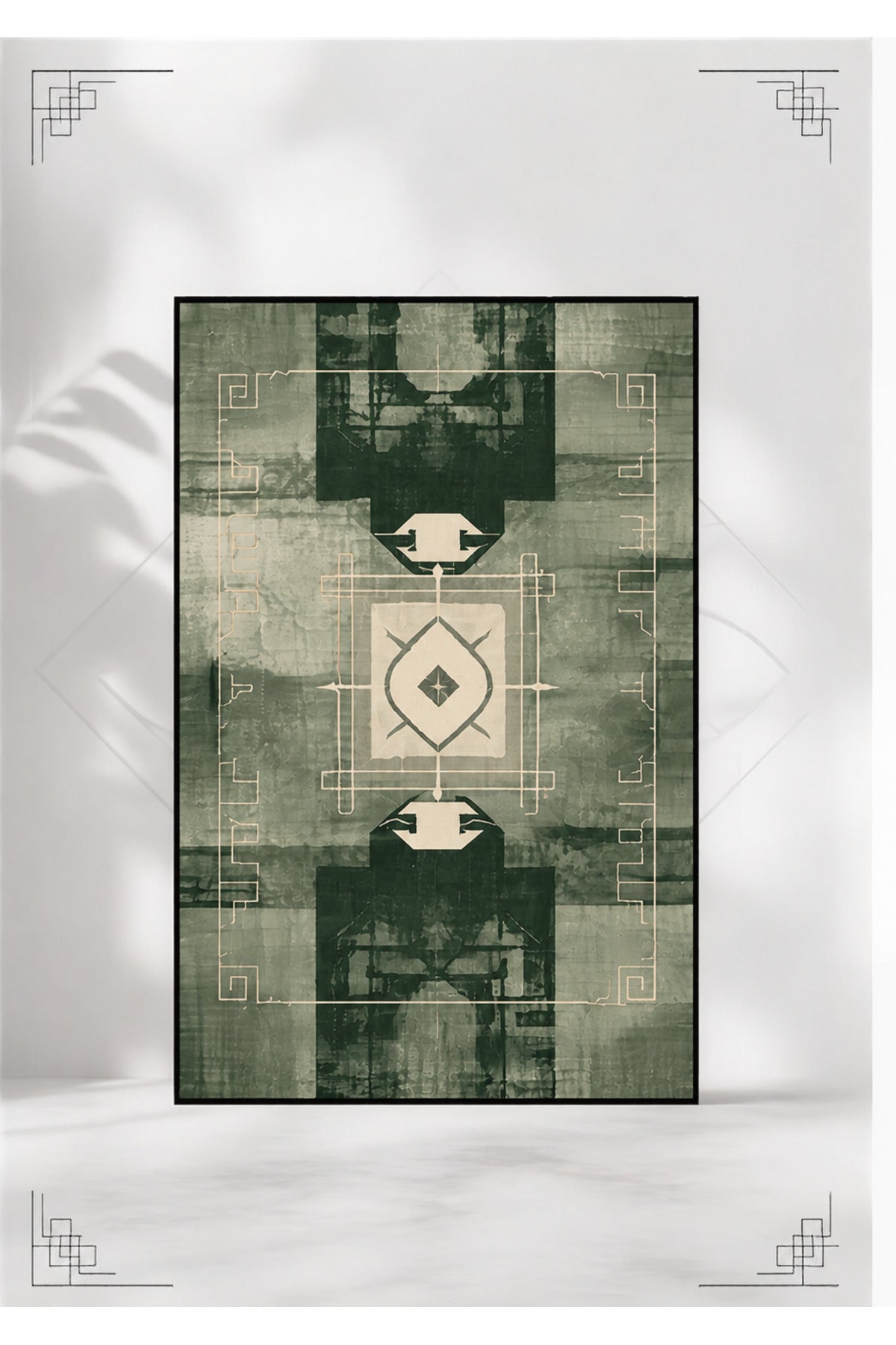 Urban Geometry Soyut Geometrik Desenli Modern Dijital Baskı Halı – Kaymaz Taban Yıkanabilir Salon Oturma Odası Halısı - Farkl