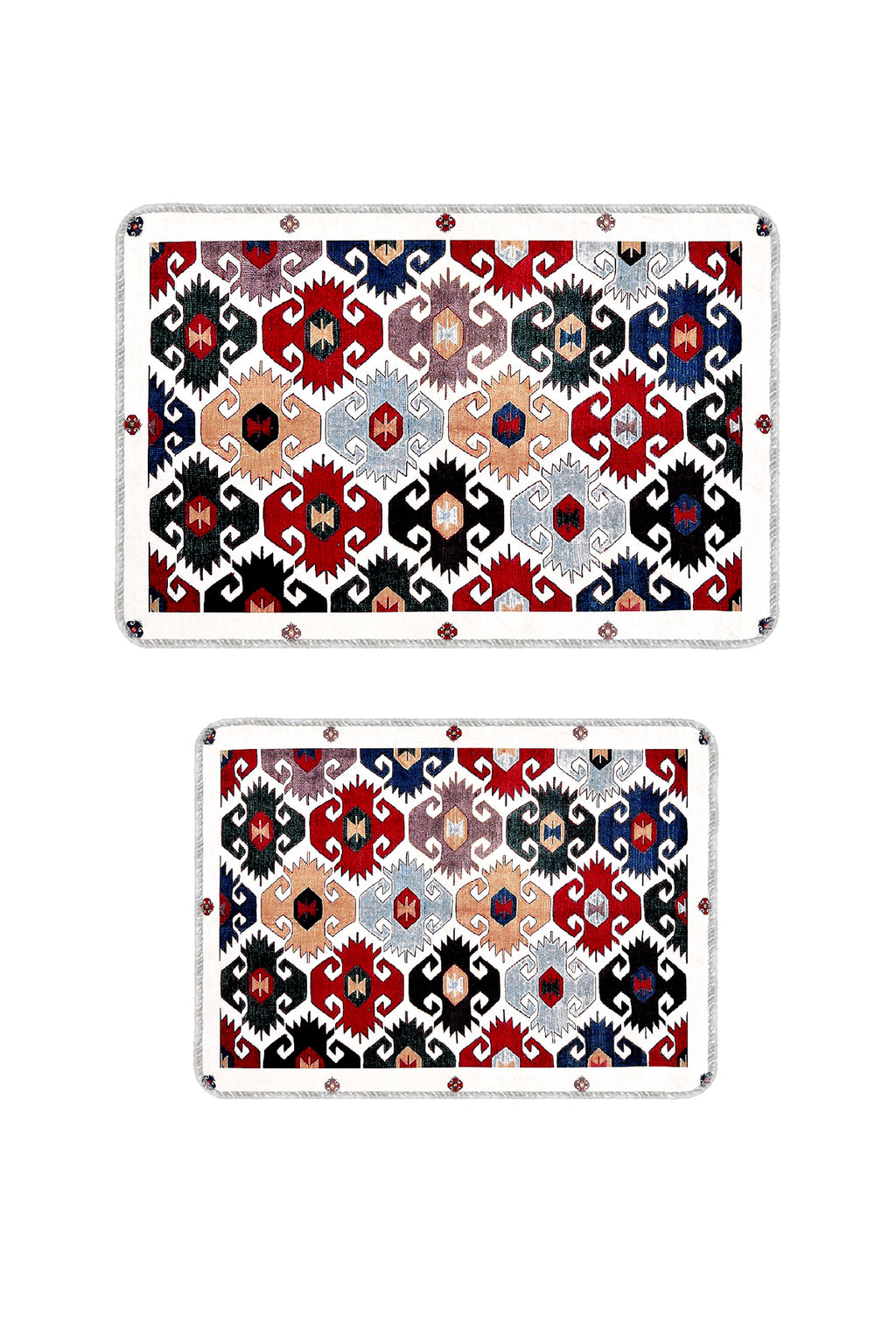 Banyo Paspası 2'li Set Kaymaz Tabanlı ve Yıkanabilir 60x90 Cm - 50x60 Cm
