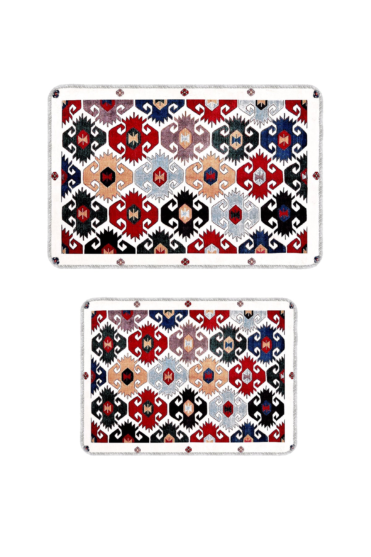 Banyo Paspası 2'li Set Kaymaz Tabanlı ve Yıkanabilir 60x90 Cm - 50x60 Cm