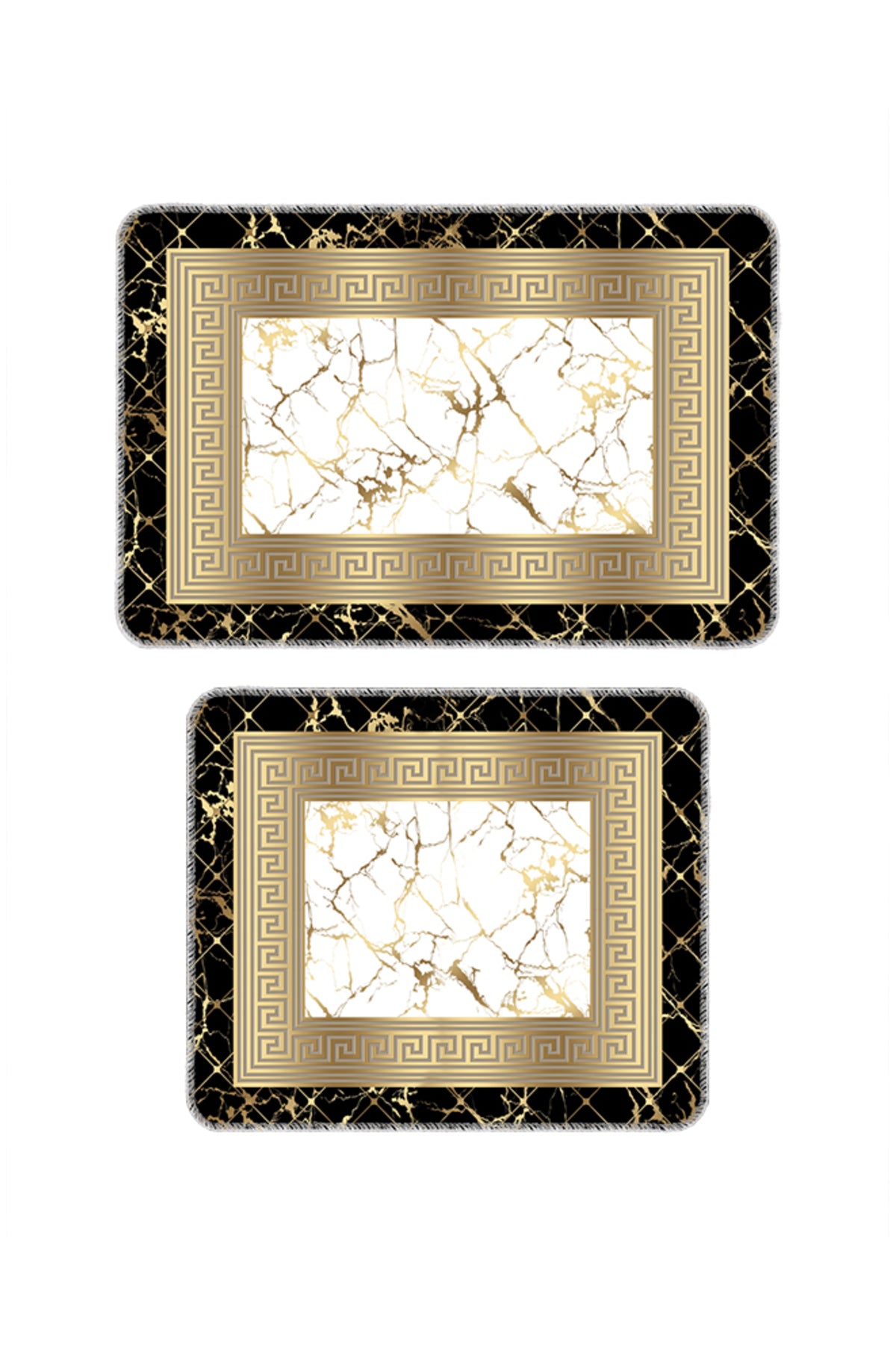 Banyo Paspası 2'li Set Kaymaz Tabanlı ve Yıkanabilir 60x90 Cm - 50x60 Cm