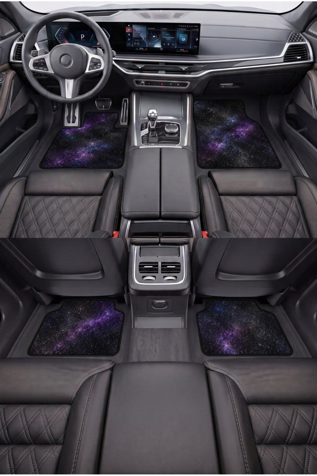 Galaxy Noir Tasarım Universal Premium Araç İçi Oto Paspası 4'lü Set – Tüm Araç Modellerine Uygun – Kaymaz DOT Taban