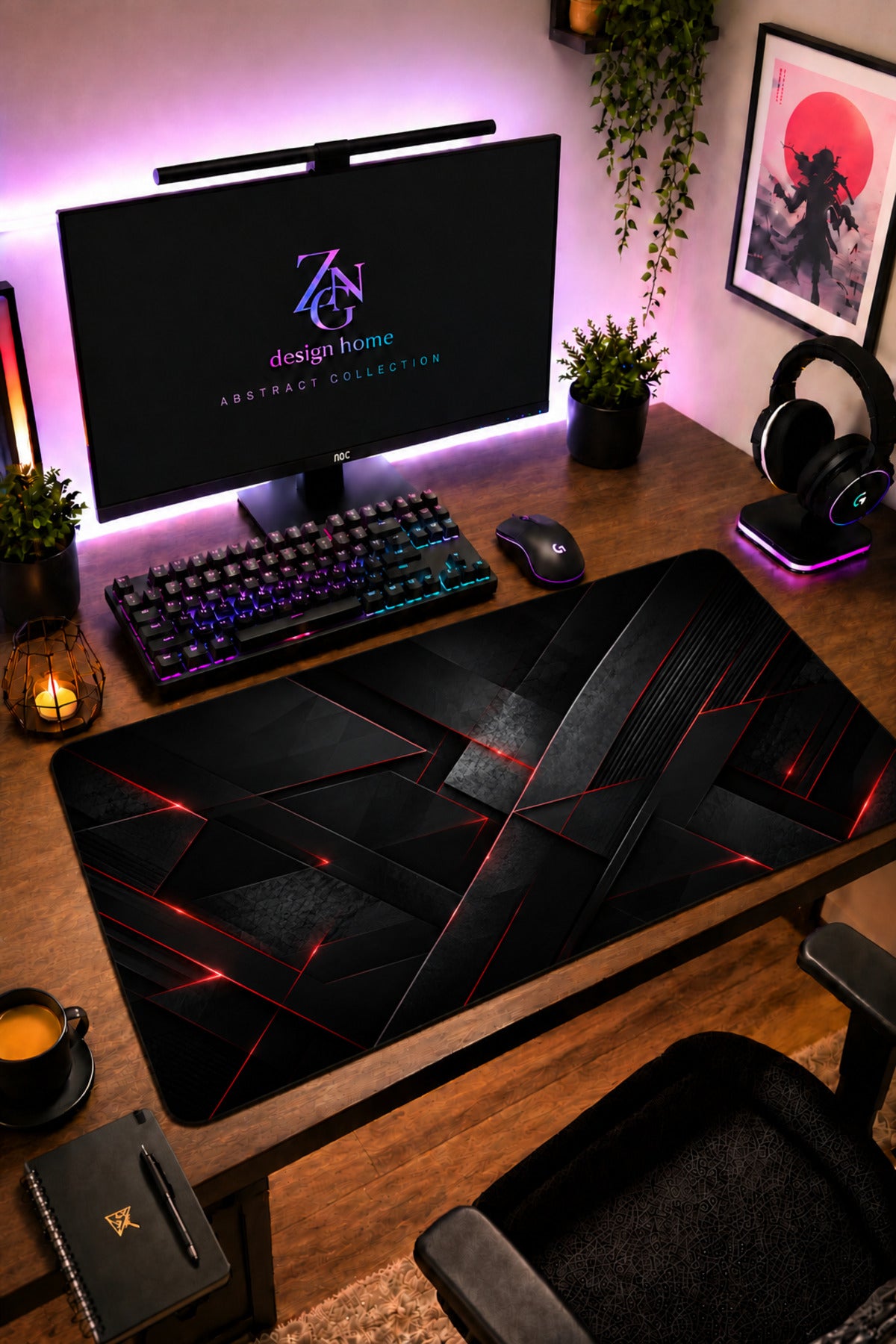 Abstract Collection 80x40 cm Büyük Boy Gaming Mousepad Kaymaz Taban Deskmat