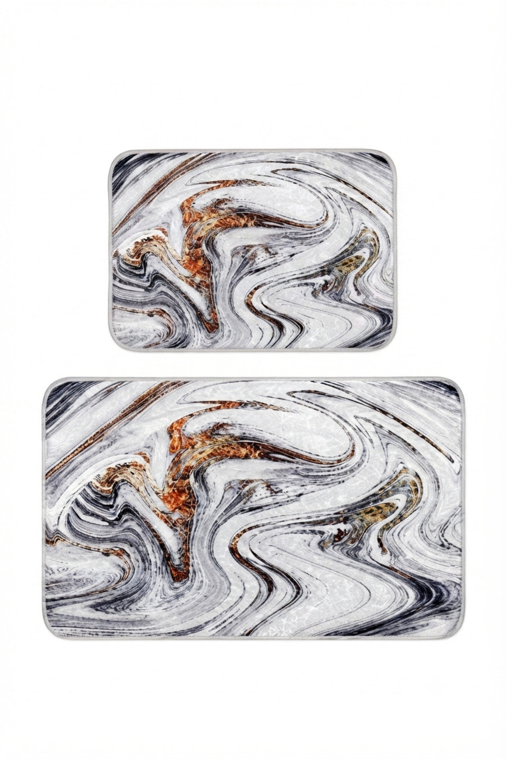 Banyo Paspası 2'li Set Kaymaz Tabanlı ve Yıkanabilir 60x90 Cm - 50x60 Cm