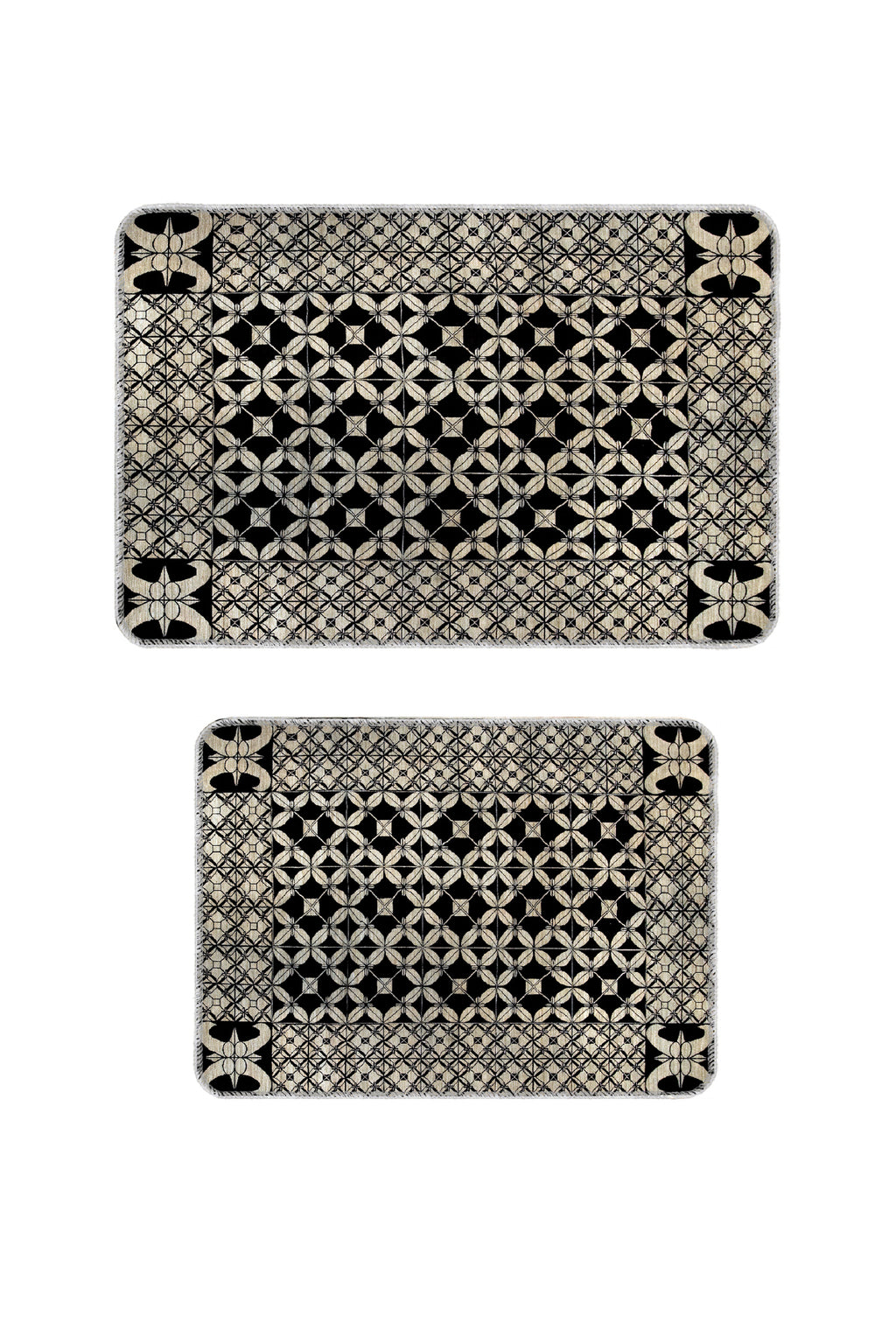 Banyo Paspası 2'li Set Kaymaz Tabanlı ve Yıkanabilir 60x90 Cm - 50x60 Cm