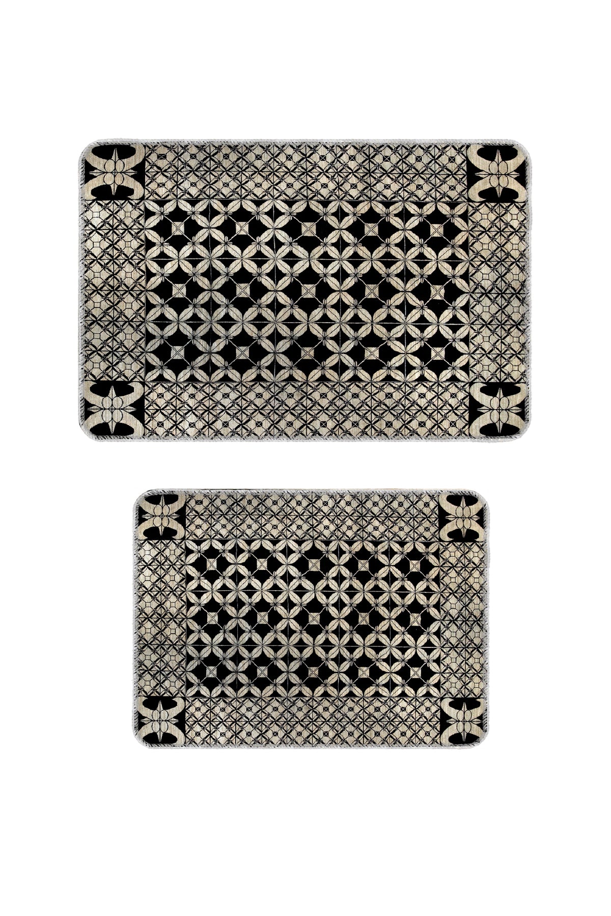 Banyo Paspası 2'li Set Kaymaz Tabanlı ve Yıkanabilir 60x90 Cm - 50x60 Cm