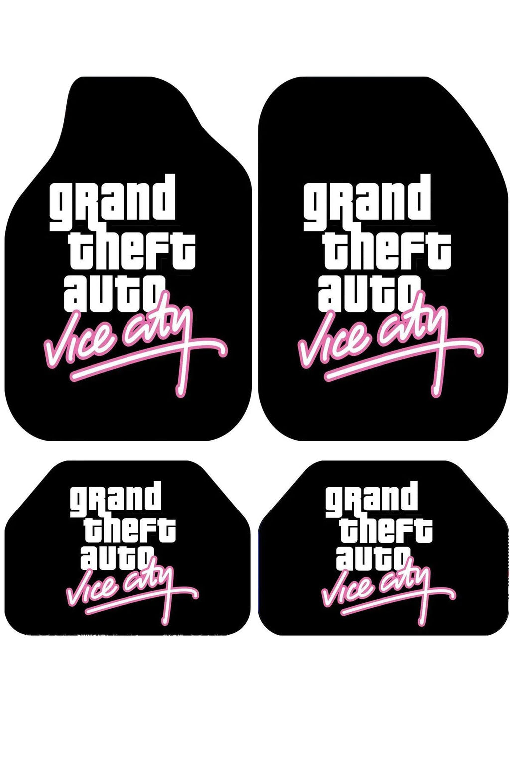 VICE CITY NEON – GTA Temalı Kişiye Özel Tasarım Universal Premium Araç İçi Oto Paspası 4'lü Set– Tüm Araç Modellerine Uyumlu-