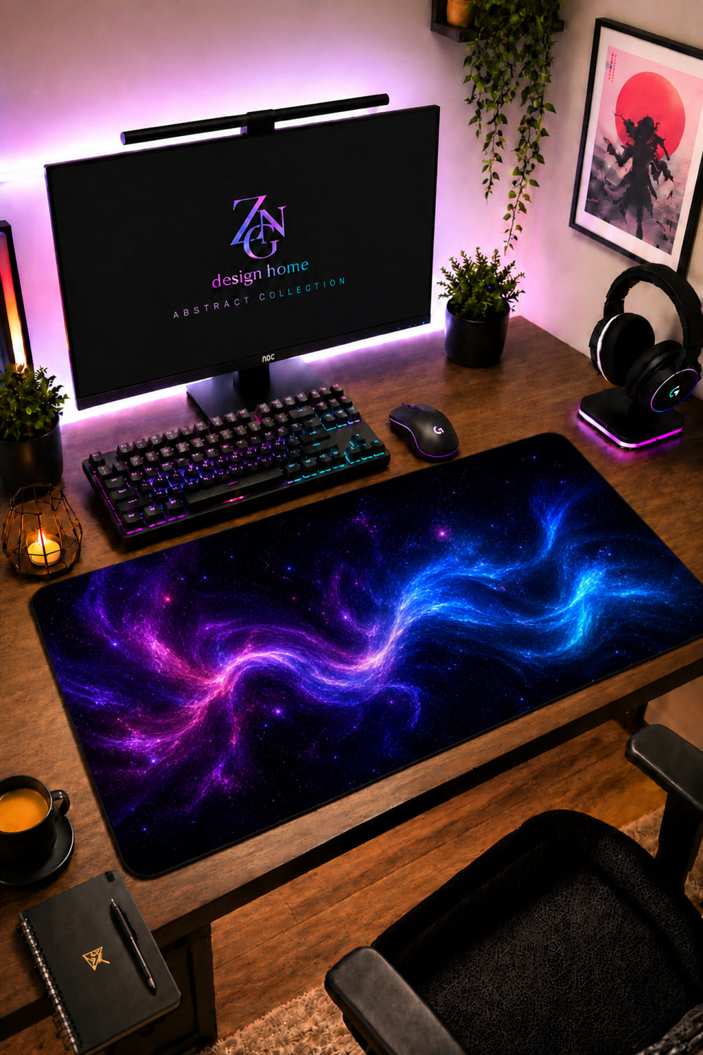 Abstract Collection 80x40 cm Büyük Boy Gaming Mousepad Kaymaz Taban Deskmat