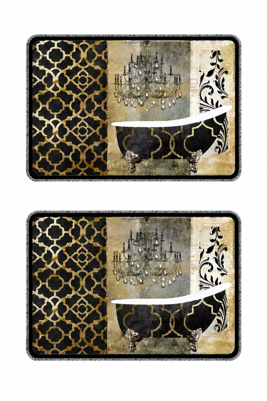 Banyo Paspası 2'li Set Kaymaz Tabanlı ve Yıkanabilir 60x90 Cm - 50x60 Cm