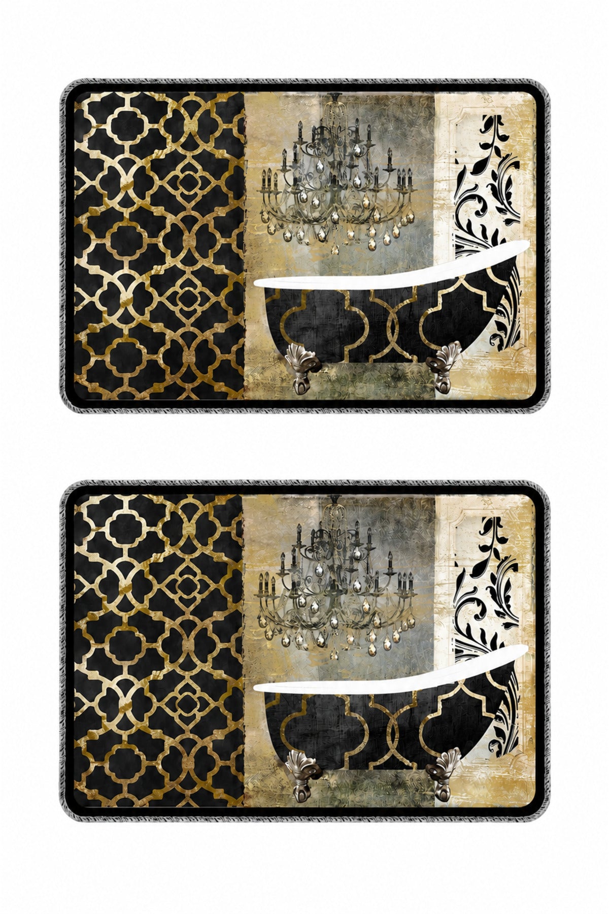 Banyo Paspası 2'li Set Kaymaz Tabanlı ve Yıkanabilir 60x90 Cm - 50x60 Cm