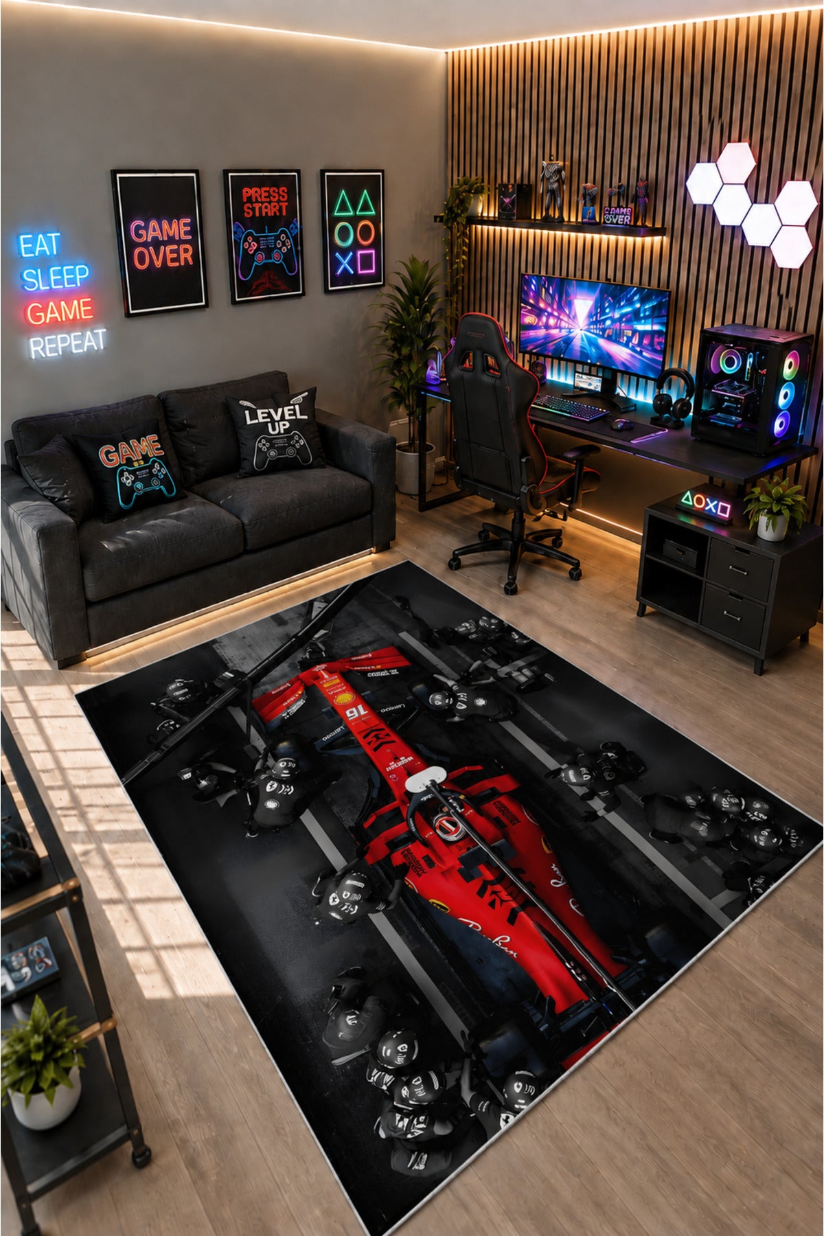 Gamer Collection Kişiye Özel Üretim Dekoratif Kaymaz Taban Oyun Odası Halısı – Dijital Baskı Yıkanabilir – Farklı Ölçü Seçene
