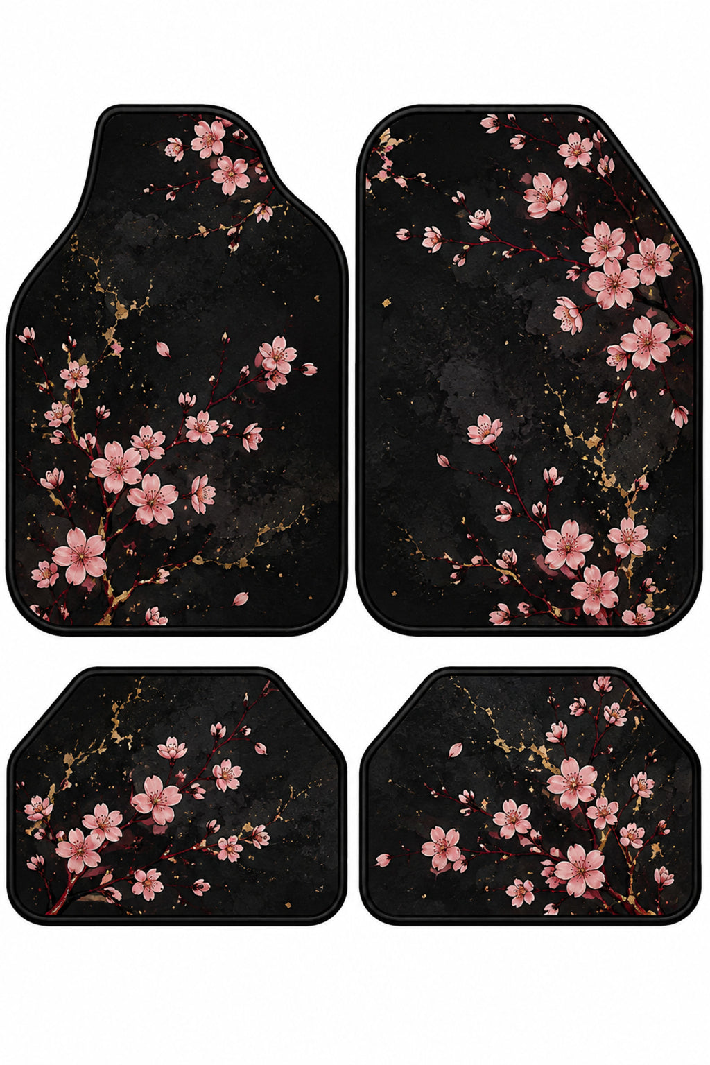 Sakura Night Tasarım Universal Premium Araç İçi Oto Paspası 4'lü Set – Tüm Araç Modellerine Uygun – Kaymaz DOT Taban