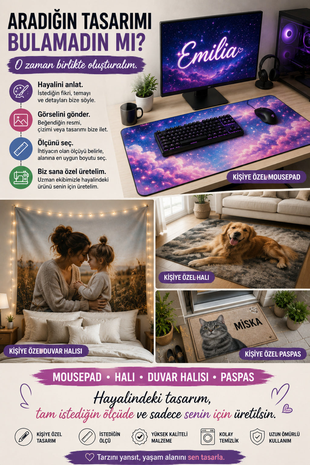 Inkstorm Dragon Collection 80x40 cm Büyük Boy Gaming Mousepad Kaymaz Taban Deskmat