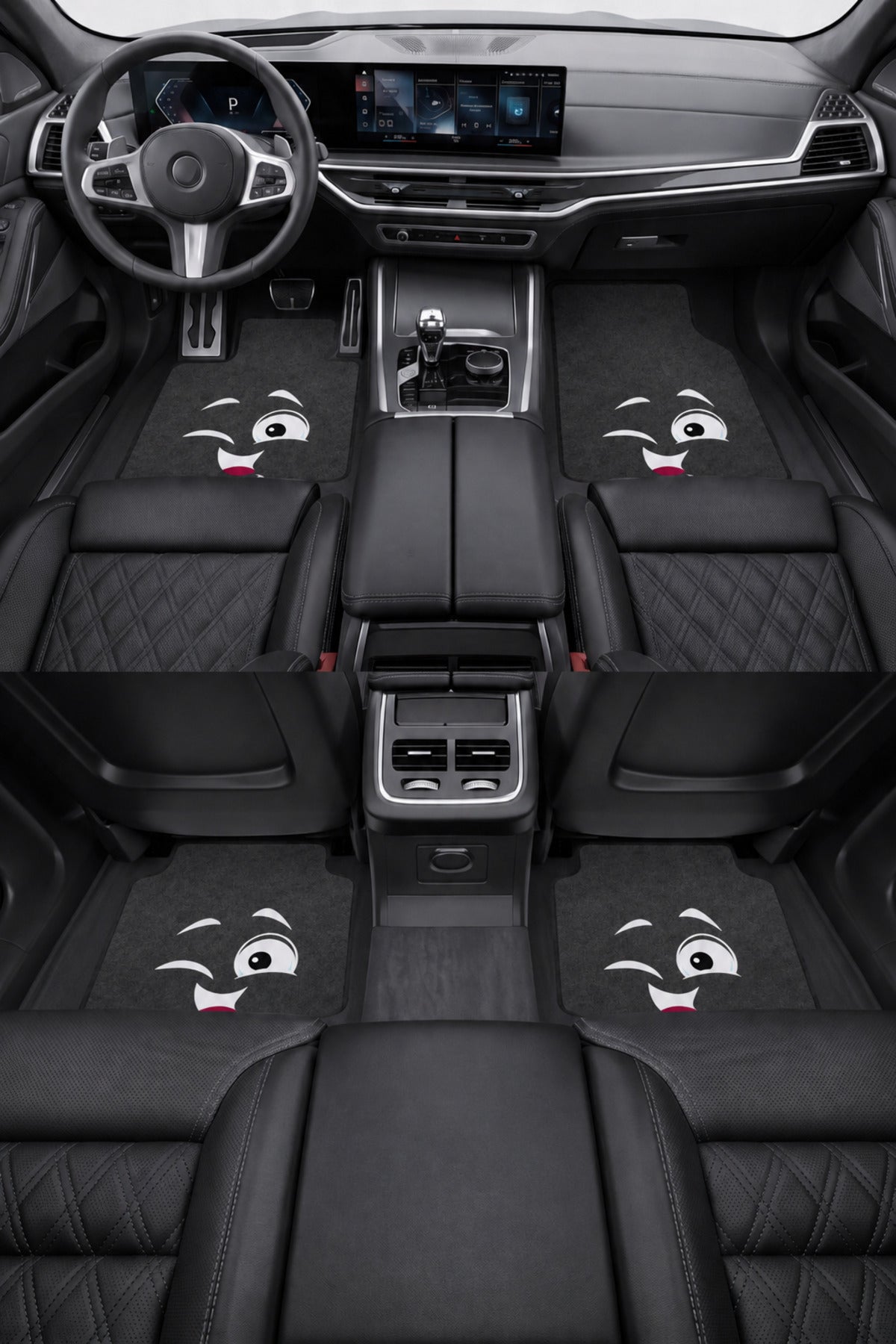 EMOJİ Tasarımlı Premium Araç İçi Oto Paspası 4'lü Set – Tüm Araç Modellerine Uygun – Kaymaz DOT Taban
