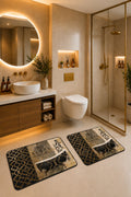 Banyo Paspası 2'li Set Kaymaz Tabanlı ve Yıkanabilir 60x90 Cm - 50x60 Cm