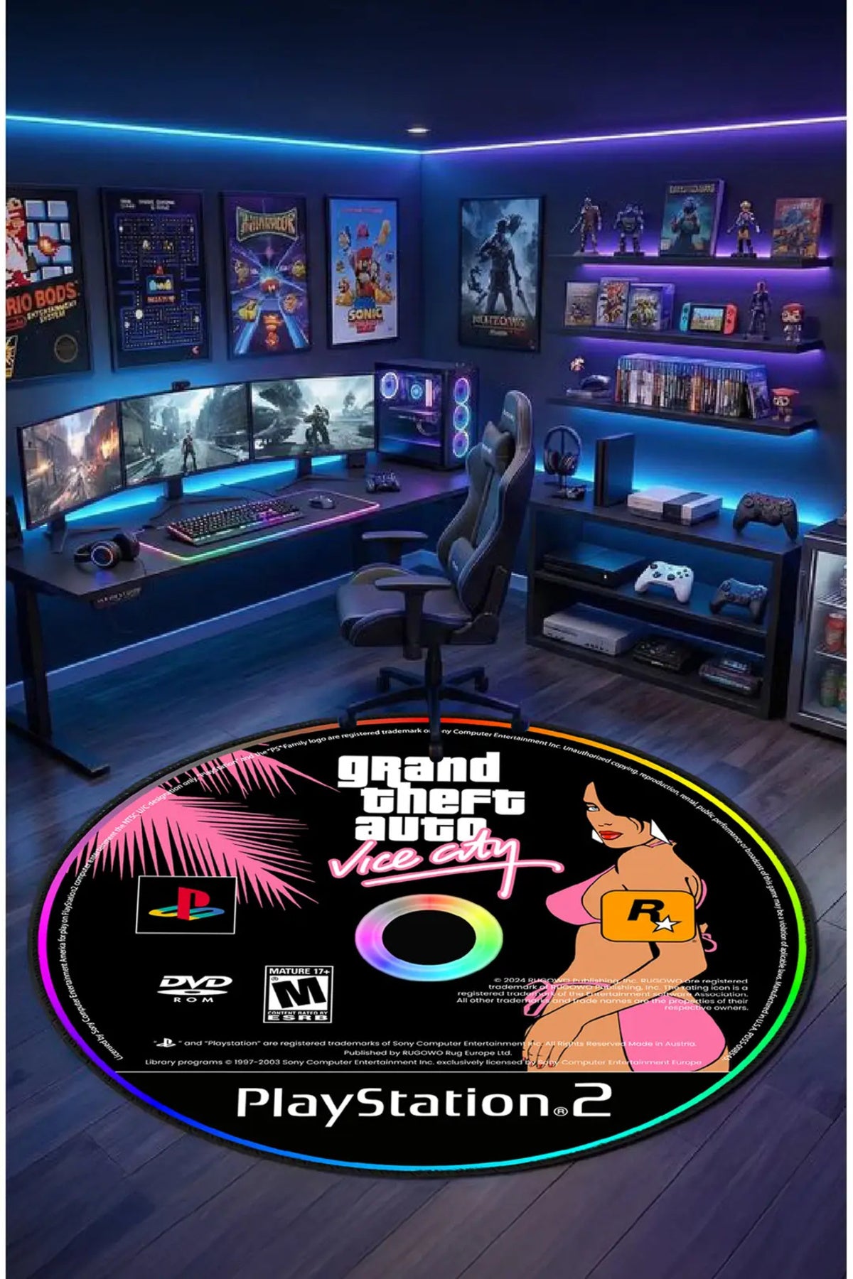 Gamer Collection Kişiye Özel Üretim Dekoratif Kaymaz Taban Oyun Odası Halısı – Dijital Baskı Yıkanabilir – Farklı Ölçü Seçene