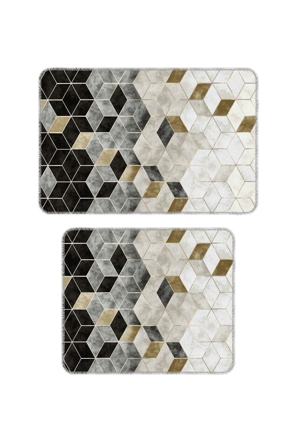 Banyo Paspası 2'li Set Kaymaz Tabanlı ve Yıkanabilir 60x90 Cm - 50x60 Cm