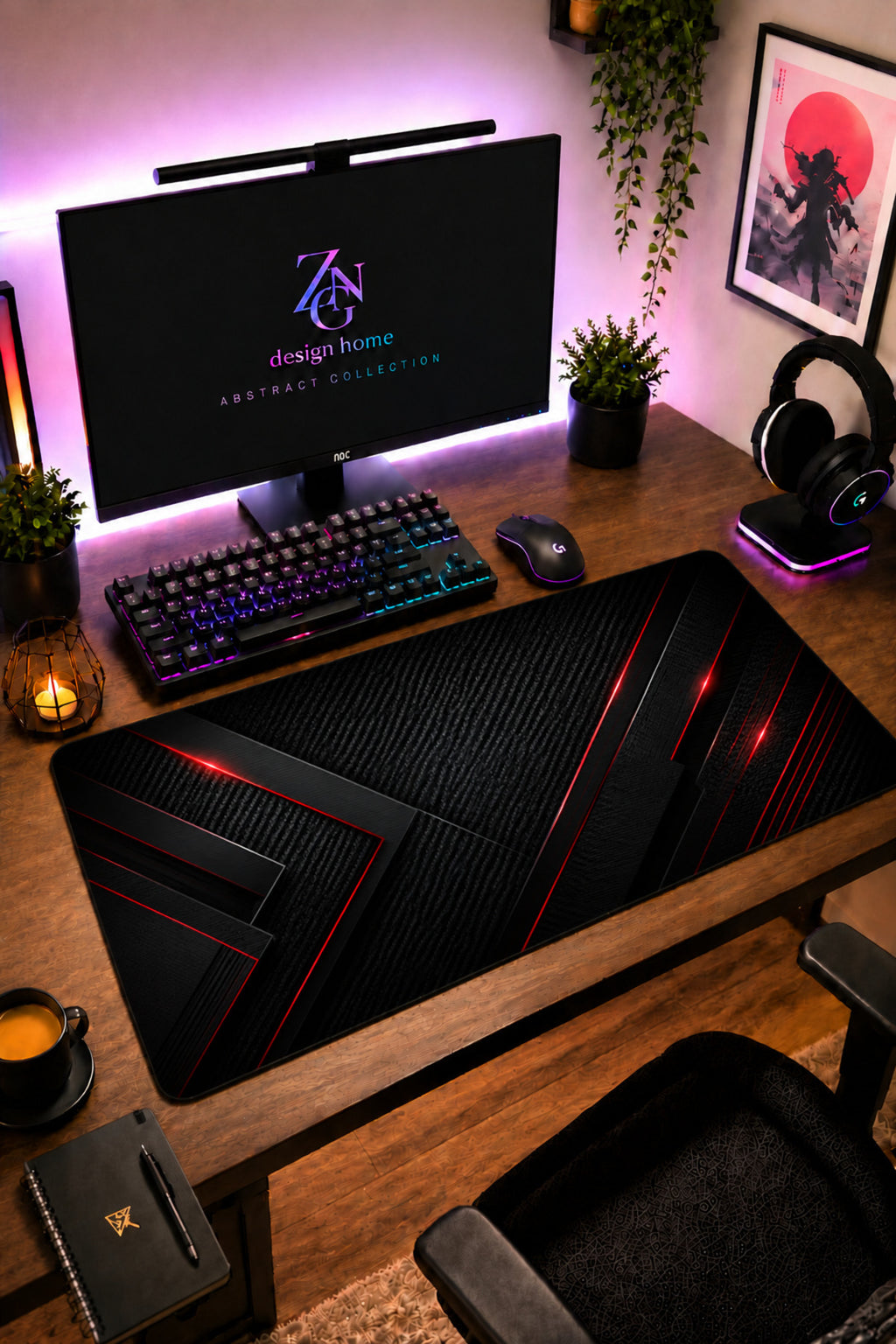 Abstract Collection 80x40 cm Büyük Boy Gaming Mousepad Kaymaz Taban Deskmat