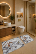 Banyo Paspası 2'li Set Kaymaz Tabanlı ve Yıkanabilir 60x90 Cm - 50x60 Cm